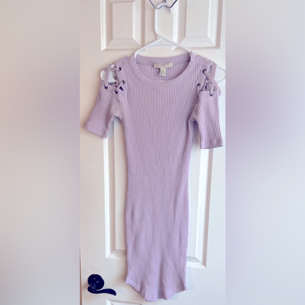 Sexy Ribbed Lavender Body-con Dress